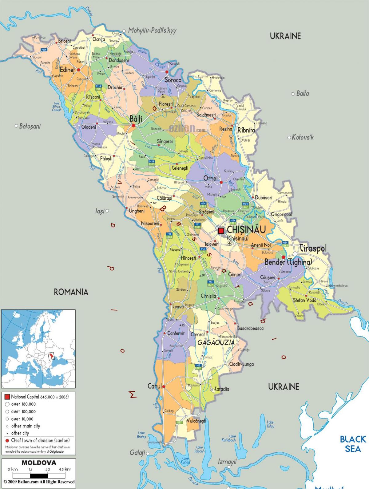 beltsy Moldavien karta