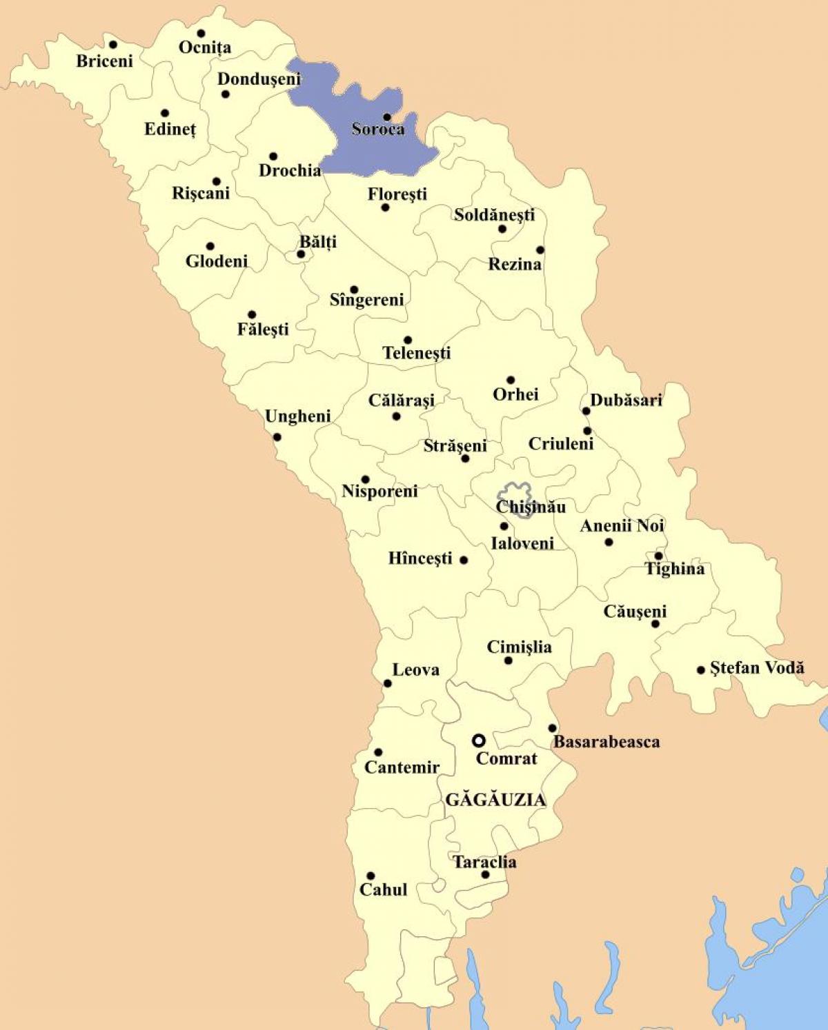 Karta över cahul Moldavien